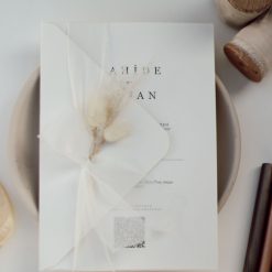 Faire Part Mariage Voile et Fleurs