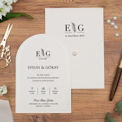 Faire Part Mariage Arrondi Perlé