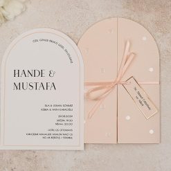 Faire Part Mariage Arc Elégant Rose